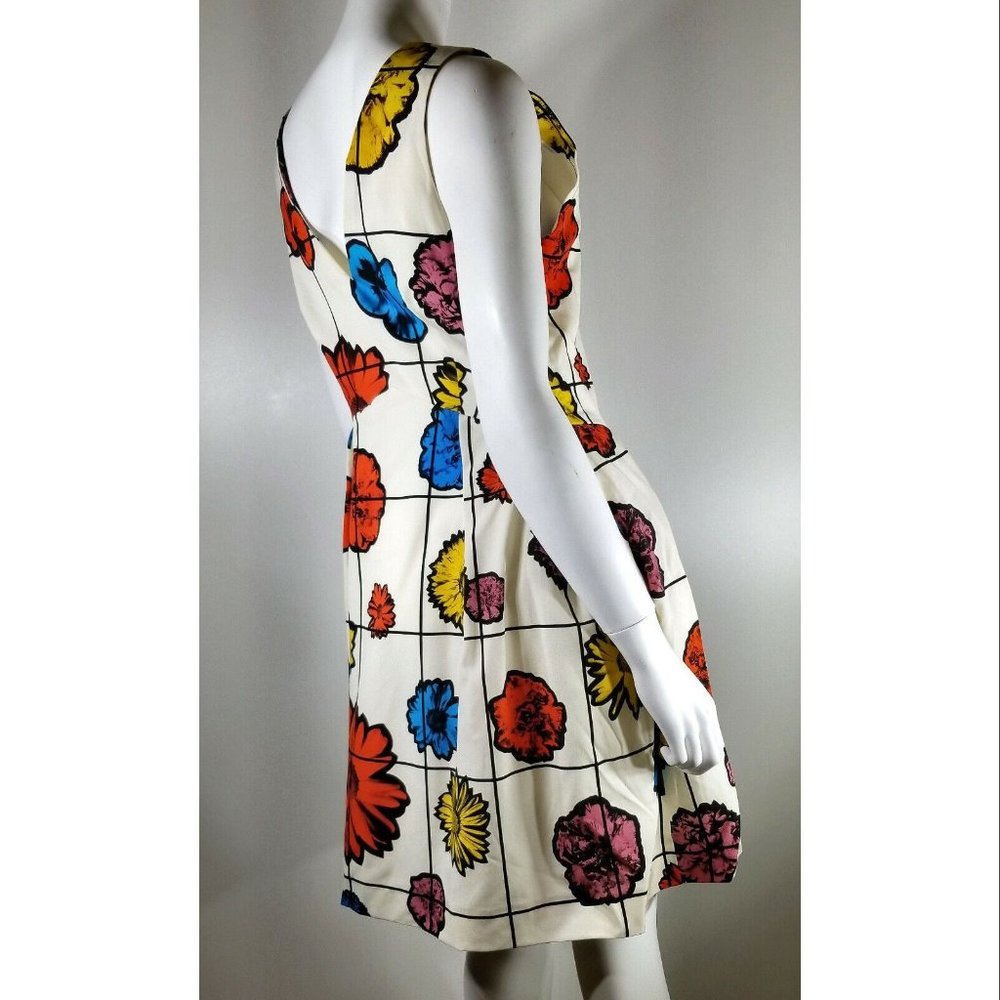 Moschino floral grid print mini dress, White, Women's Size US 8 / UK 10 NWT - Picture 6 of 11